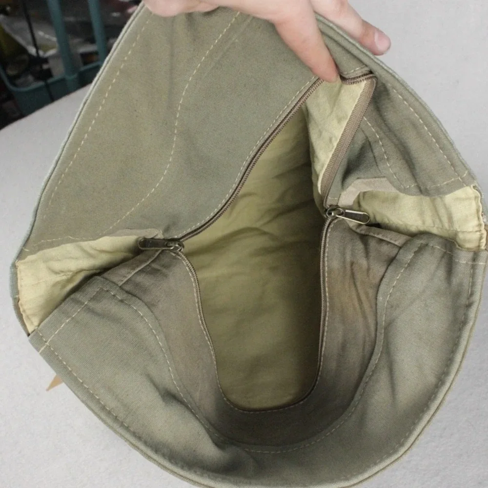 NWT Vintage Addiction Upcycled Military Canvas Messenger Bag US Veteran Olive